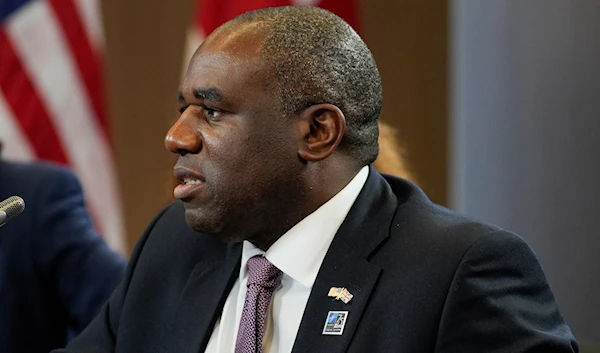 British Foreign Secretary David Lammy speaking during a meeting with Secretary of State Antony Blinken, Wednesday, July 10, 2024, during the NATO summit in Washington. (AP)