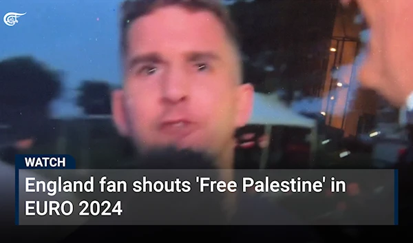 England fan shouts 'Free Palestine' in EURO 2024