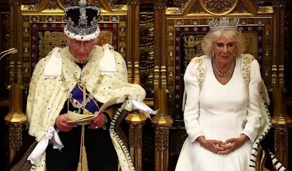 King Charles delivers the King's Speech in the House of Lords, July 17, 2024. (AFP)