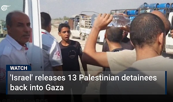 'Israel' releases 13 Palestinian detainees back into Gaza