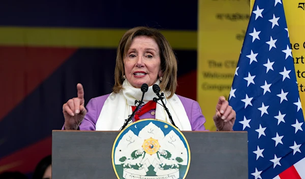 Democratic former House Speaker Nancy Pelosi at the Tsuglakhang temple in Dharamshala, India, Wednesday, June 19, 2024. (AP)