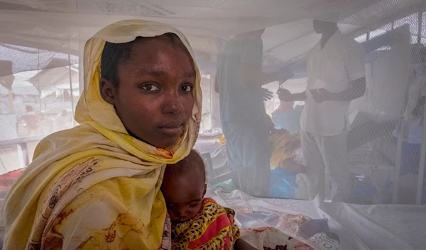 Sudanese Children suffering from malnutrition are treated at an MSF clinic in Metche Camp, Chad, near the Sudanese border, Sunday, April 7, 2024. (AP)