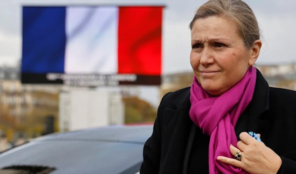 President of the French National Assembly Yael Braun-Pivet arrives for a ceremony at the Arc de Triomphe Nov. 11, 2023 in Paris. (AP)