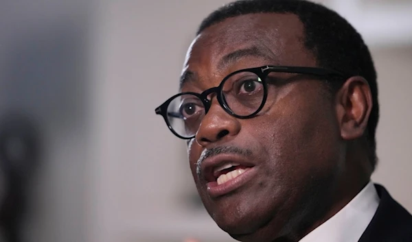 Akinwumi Adesina, President African development bank, speaks during an interview with The Associated Press in Lagos Nigeria, Tuesday , March. 5, 2024. (AP)