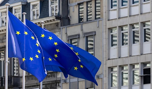 European Union flags flap in the wind ahead of an EU summit in Brussels, Thursday, June 27, 2024. (AP)