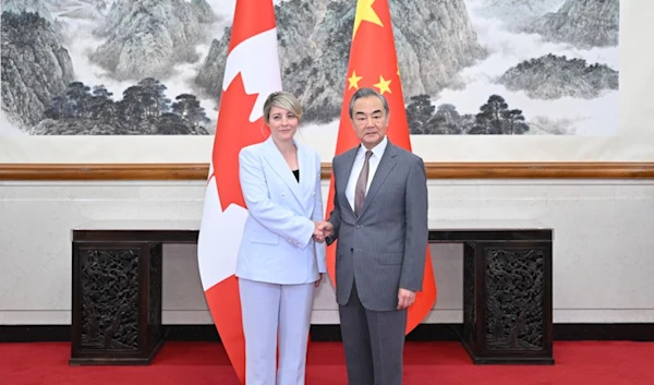 Chinese Foreign Minister Wang Yi holds talks with Canadian Minister of Foreign Affairs Mélanie Joly in Beijing, capital of China, July 19, 2024. (Xinhua)