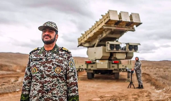 Undated picture shows Commander of the Iranian Army's Air Defense Force Brigadier General Alireza Sabahifard with air defense equipment in the back. (Press TV)