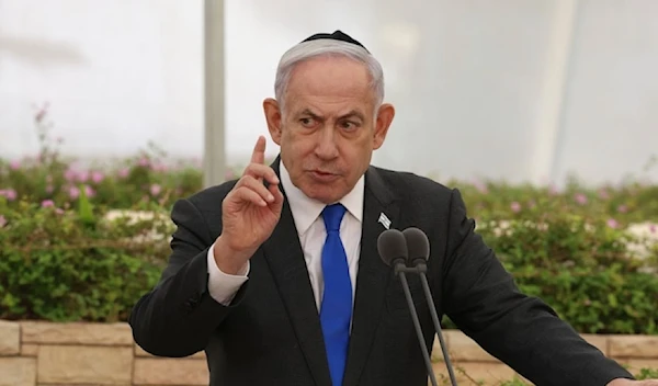 Israeli Prime Minister Benjamin Netanyahu speaks during a ceremony in “Israel” on Tuesday June 18, 2024. (AP)