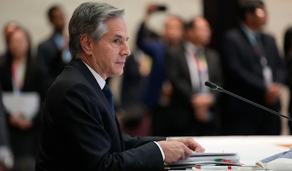 U.S. Secretary of State Antony Blinken attends the ASEAN Post Ministerial Conference (ASEAN) Foreign Ministers' Meeting in Vientiane, Laos, Saturday, July 27, 2024. (AP)