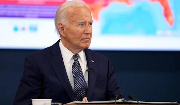 President Joe Biden listens during a visit to the D.C. Emergency Operations Center, Tuesday, July 2, 2024, in Washington. (AP Photo/Evan Vucci)