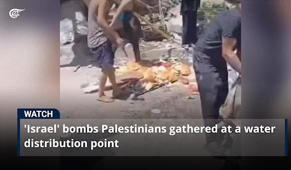 'Israel' bombs Palestinians gathered at a water distribution point