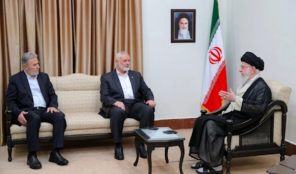 Haniyeh, al-Nakhala meet with Sayyed Khamenei, discuss developments