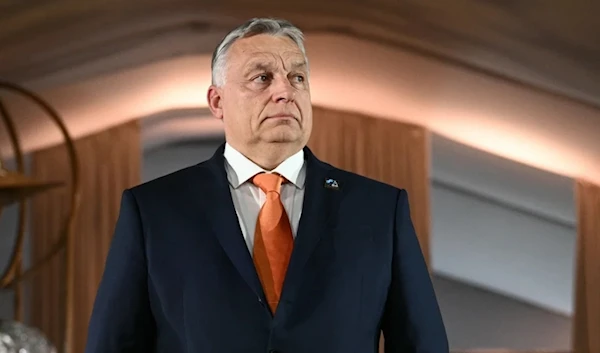 Hungary's Prime Minister Viktor Orban arrives for the NATO 75th Anniversary Celebratory Event at the Mellon Auditorium in Washington, DC, on July 9, 2024. (AFP)