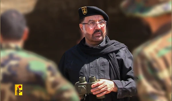 Hezbollah senior commander Fouad Shokor in an undated photograph released by the Islamic Resistance's military media