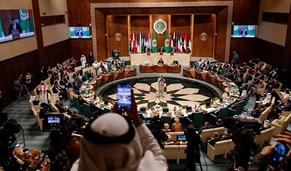 Foreign ministers attend an Arab League meeting in Cairo on October 11, 2023. (AFP)