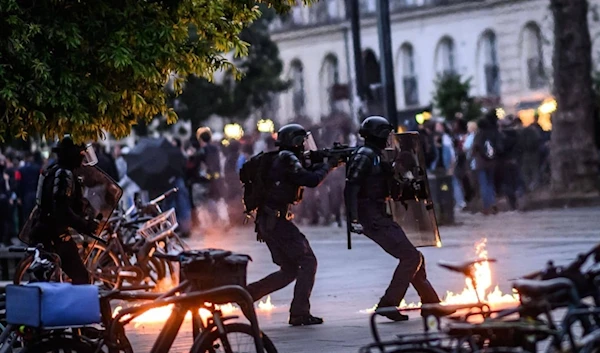 Riot police in Nantes, western France, July 8, 2024. (AFP)