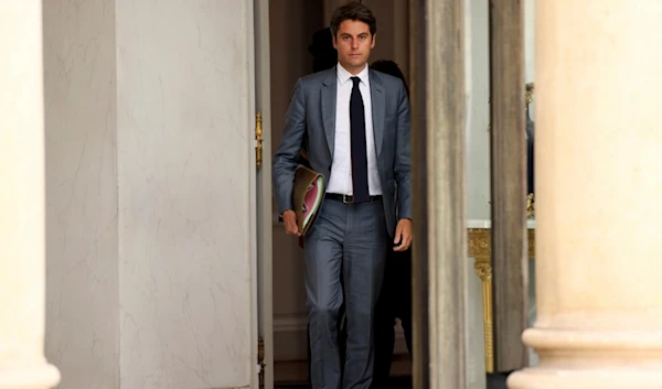 French Prime Minister Gabriel Attal leaves the weekly cabinet meeting, Wednesday, July 3, 2024 at the Elysee Palace in Paris. (AP)