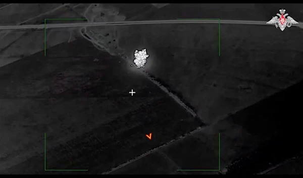 Screengrab of a footage displaying the destruction of Ukraine's HIMARS. (Russian MoD)