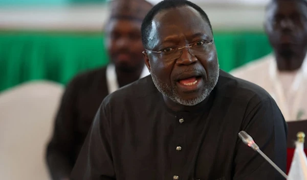 ECOWAS President Omar Touray delivers a speech during a closing session of an ECOWAS meeting in Abuja, July 7, 2024. (AFP)