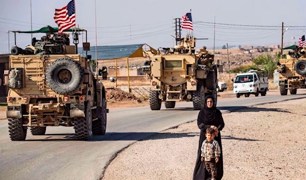 Illustrative: a convoy of US armored vehicles patrols the northeastern Syrian town of Qahtaniyah at the border with Turkey. (AFP)