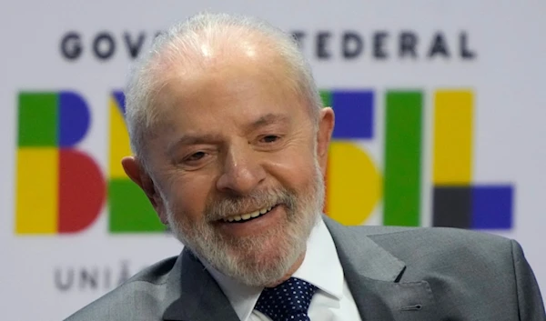 Brazil's President Luiz Inacio Lula da Silva attends the opening of a national science and technology conference, in Brasilia, Brazil, Tuesday, July 30, 2024. (AP Photo/Eraldo Peres)