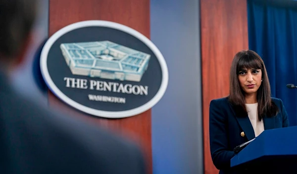 Deputy Pentagon Press Secretary Sabrina Singh takes a question from a reporter during a news conference at the Pentagon, Friday, Nov. 4, 2022, in Washington. (AP)