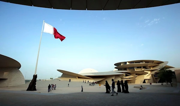 People visit the National Museum of Qatar in Doha, Qatar, Monday, April 22, 2019. (AP)