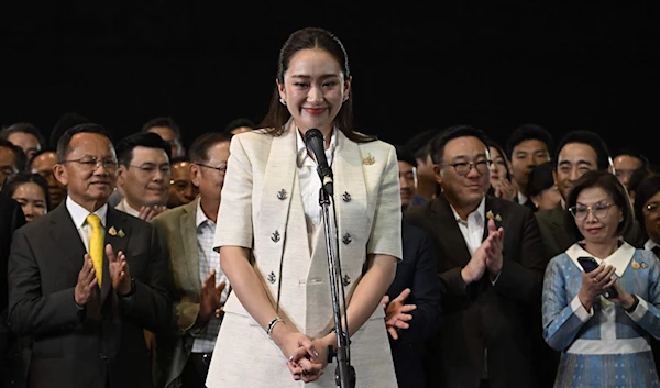 Thailand's new Prime Minister Paetongtarn Shinawatra, known by her nickname "Ung Ing" and daughter of former Prime Minister Thaksin Shinawatra, takes part in a news conference, in Bangkok, Thailand, August 16, 2024. (AFP)