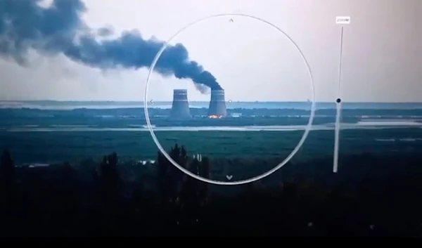 In this image from a camera provided by the Ukrainian Presidential Press Office, smoke rises from a cooling tower of the Zaporozhye NPP in Energodar, Zaporozhye region of Ukraine, Aug. 11, 2024. (AP)