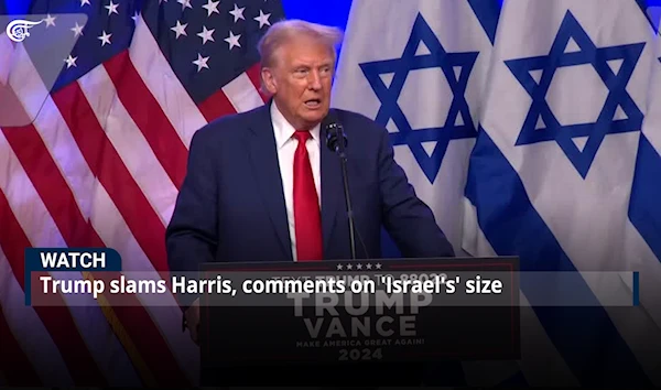 Trump slams Harris, comments on 'Israel's' size