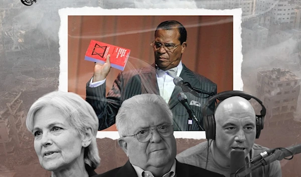 In the 1980s, Minister Louis Farrakhan was continuously harangued as an “anti-semite” by American Zionists when he referred to the actions of the Israeli government as a “gutter religion”. (Al Mayadeen English; Illustrated by Batoul Chamas)