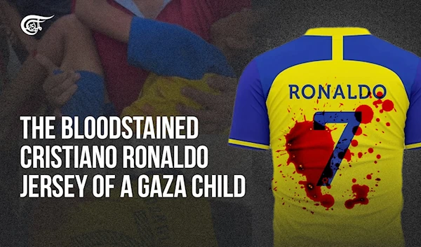 The bloodstained Cristiano Ronaldo jersey of a Gaza child