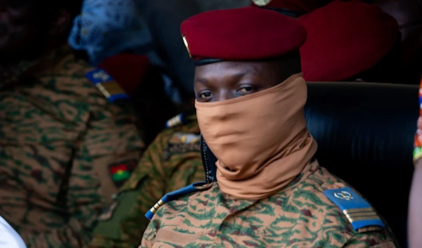 Burkina Faso coup leader Capt. Ibrahim Traore participates in a ceremony in Ouagadougou, October 15, 2022. (AP)