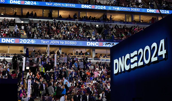 Delegates pack United Center during the Democratic National Convention on August 20, 2024, in Chicago. (AP)