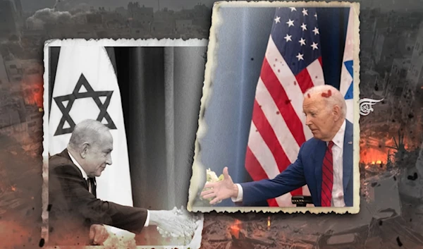 The US wants damage control, but Netanyahu wants conflict because it is in his political interest to do so. (Al Mayadeen English; Illustrated by Zeinab El-Hajj)