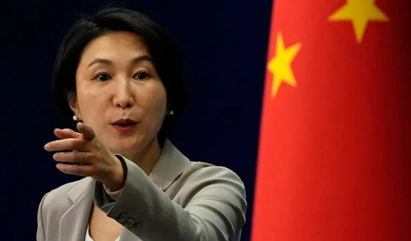 Chinese Foreign Ministry spokesperson Mao Ning gestures during a press conference at the Ministry of Foreign Affairs in Beijing, on July 26, 2023. (AP)