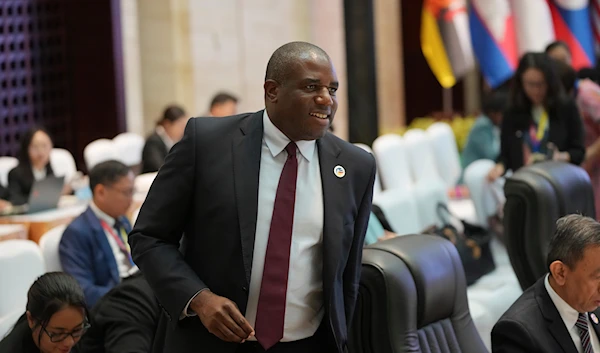 British Foreign Secretary David Lammy arrives for the ASEAN Post Ministerial Conference in Vientiane, Laos, Friday, July 26, 2024. (AP)