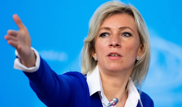 Russian Foreign Ministry spokesperson Maria Zakharova gestures as she attends Foreign Minister Sergey Lavrov's annual roundup news conference summing up his ministry's work in 2019, in Moscow, Russia. (AP)