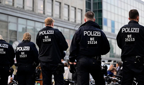 German police officers at Herrmannplatz, Berlin on October 11, 2023. (AFP)