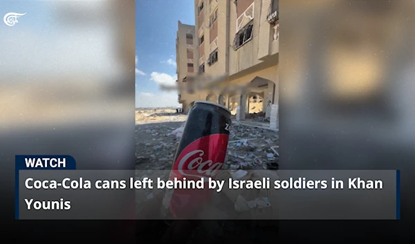 Coca-Cola cans left behind by Israeli soldiers in Khan Younis