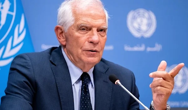 European Union Foreign Policy Chief Josep Borrell speaks during a press conference at the UN headquarters on September 21, 2022. (AP)