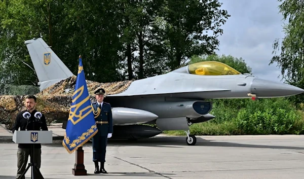 The first F-16 fighter jets only arrived in Ukraine this month after years of pressure from Kiev on its allies, undated. (AFP)