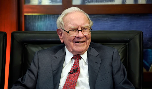 Berkshire Hathaway Chairman and CEO Warren Buffett smiles during an interview, May 7, 2018, in Omaha, Nebraska (AP)