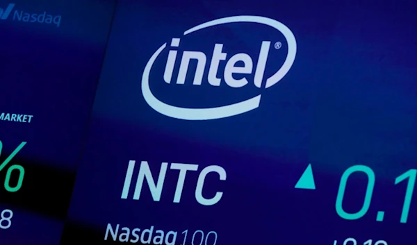 The symbol for Intel appears on a screen at the Nasdaq MarketSite, on Oct. 1, 2019 in New York. Intel Corp. Intel reports earnings on Thursday, Aug. 1, 2024. (AP)