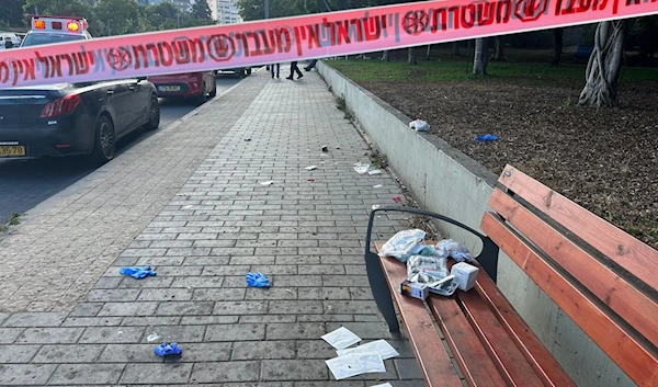 The aftermath of a stabbing operation in Holon, near Tel Aviv (X)