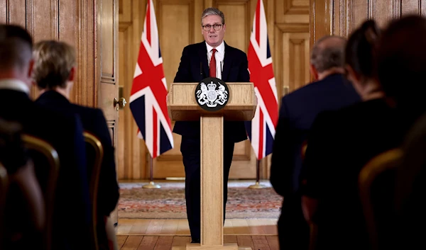 Britain's Prime Minister Keir Starmer speaks during a press conference at 10 Downing Street, London, England, Thursday, August 1, 2024 (AP)