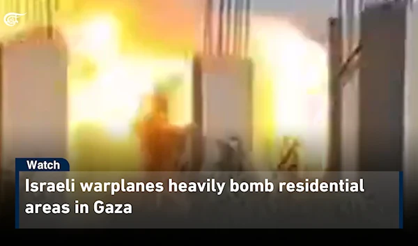 Israeli warplanes heavily bomb residential areas in Gaza