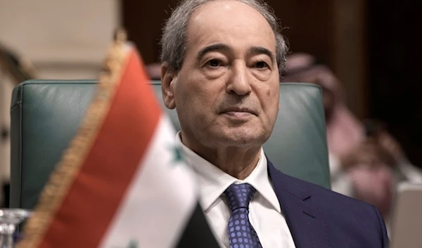 Syria's Foreign Minister Faisal Mekdad chairs his delegation during the Arab-Japanese political dialogue at the Arab League headquarters in Cairo, Egypt, Tuesday, Sept. 5, 2023. (AP)