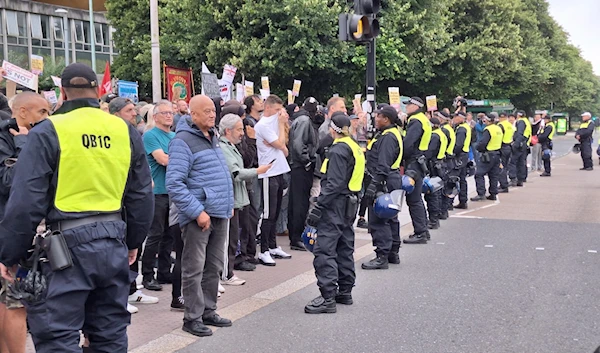 Scenes rom the Plymouth protest, August 5, 2024 (Social Media)