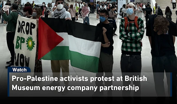 Pro-Palestine activists protest at British Museum energy company partnership